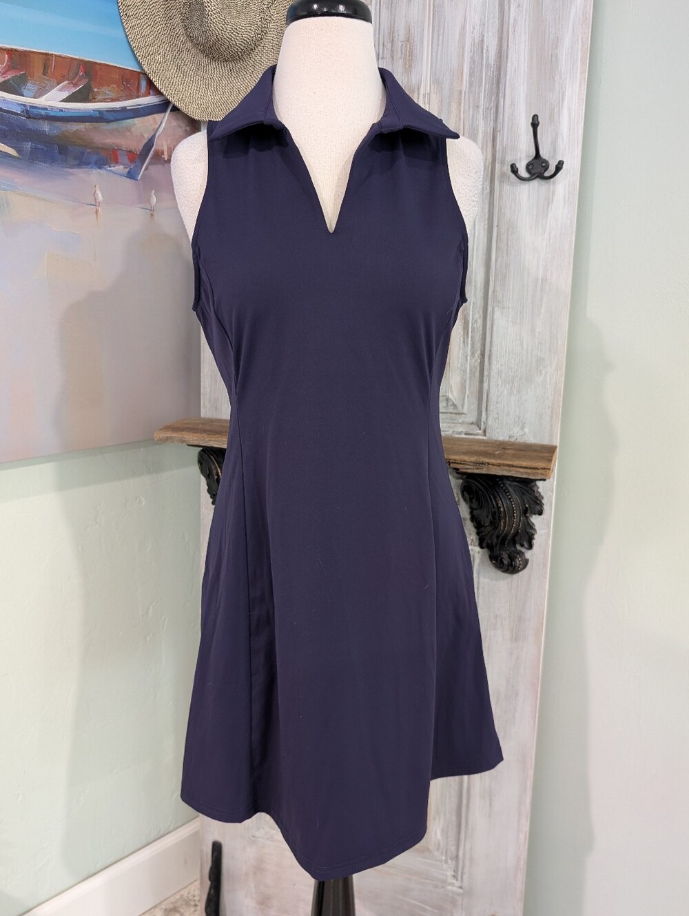 NWT Aryeh Sleeveless Navy Polo-Style Sport Dress
